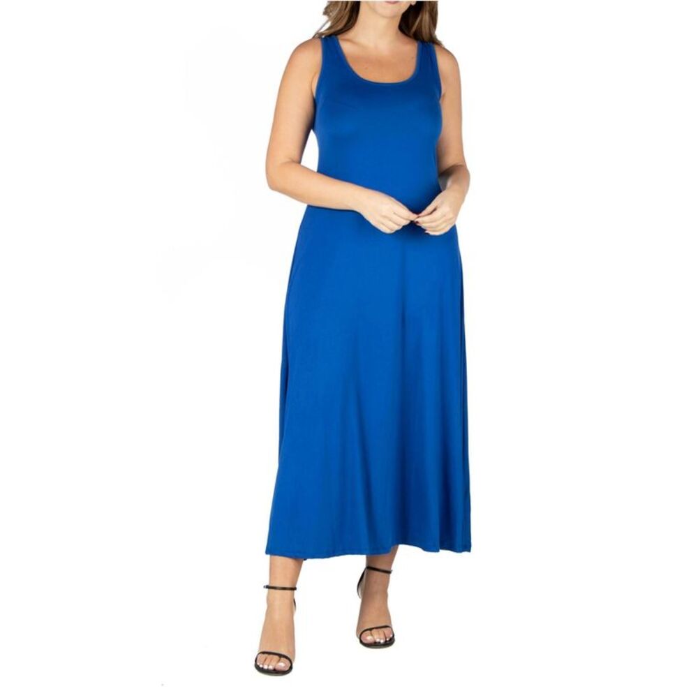 24seven Womens Plus Size Simple Tank Maxi Dress, NWT